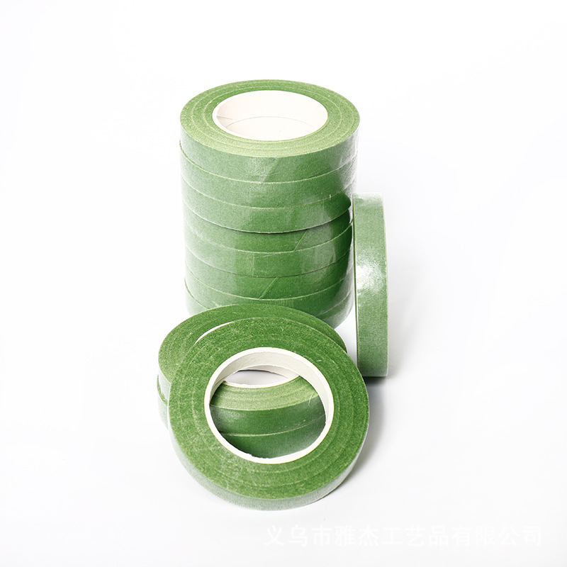 Lote 200 Rollos - Cinta Flores Papel 1.2cm x 27m (Verde Estándar) - Núcleo Desgarrable | +IVA/Fábrica-ywys