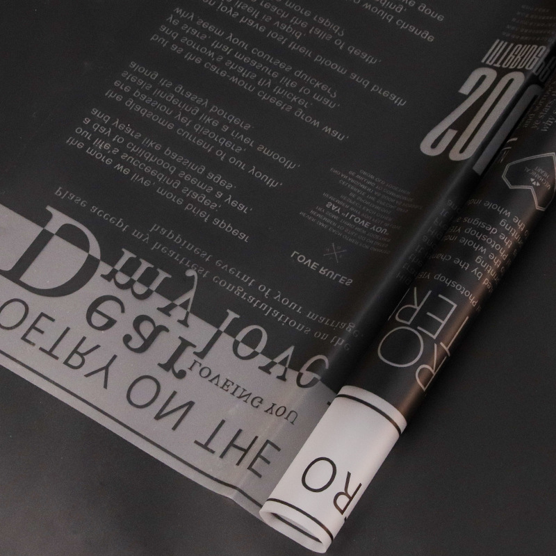 Papel de regalo de flores de papel de flores de papel de carta de amor inglés transparente（73#）