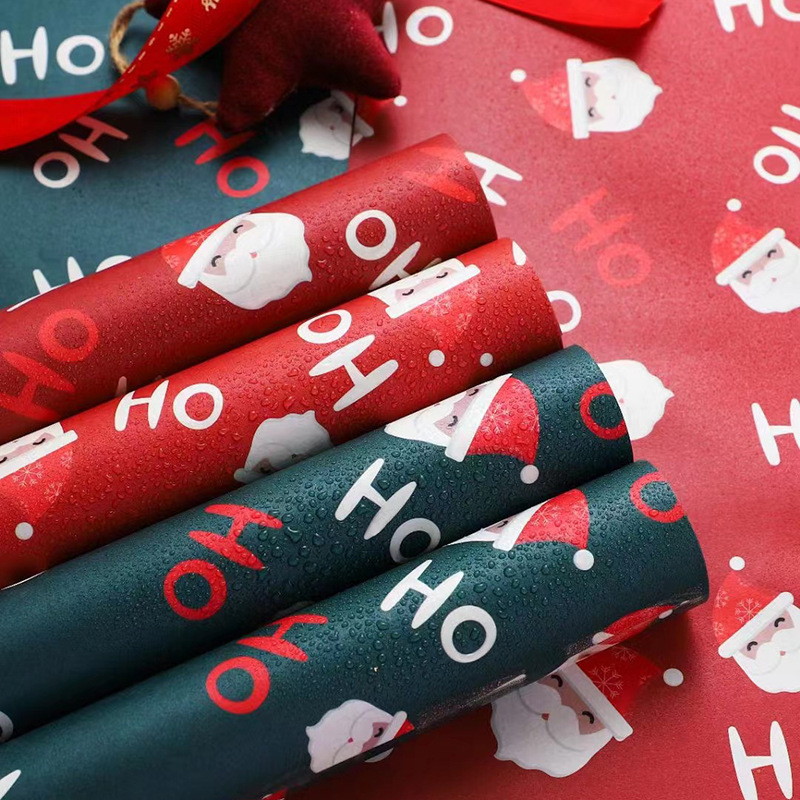 Papel de Regalo Navideño Impermeable con Diseño de Santa Claus - Para Manzanas y Ramos Florales | Venta al por Mayor-ywys