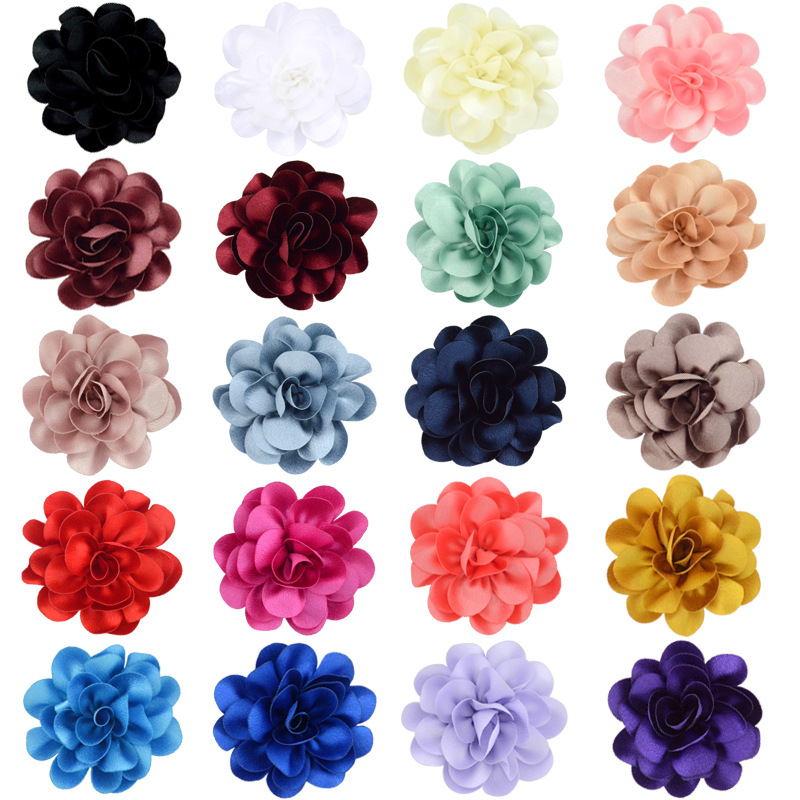 Flores de satén brillante 7CM - Flores para accesorios de pelo, calzado y moda - Proveedor mayorista