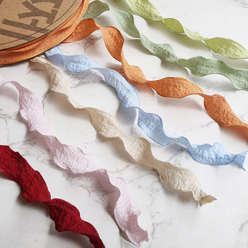 Cinta Decorativa para Flores de 2.5cm con Volantes - Directo de Fábrica para Floristerías y Regalos - Venta Mayorista