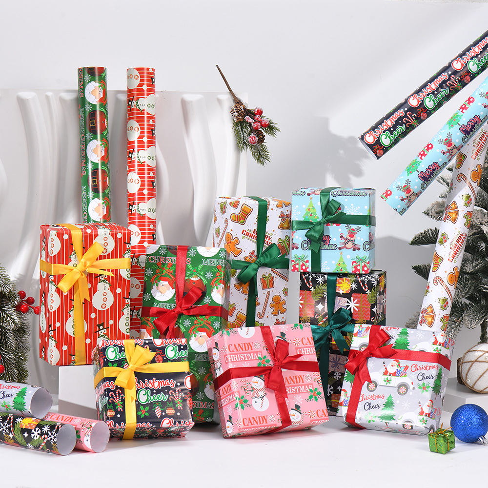 Papel de Regalo Navideño de Papel Couché con Estampados - Ideal para DIY y Regalos | Venta al por Mayor-ywys