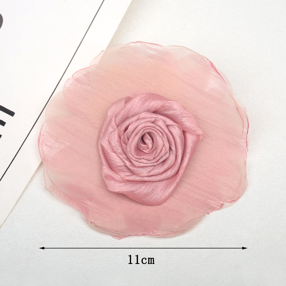 Rosas de tul multicapa con bordes quemados - Flores artesanales para accesorios, calzado y moda - Proveedor mayorista-ywys