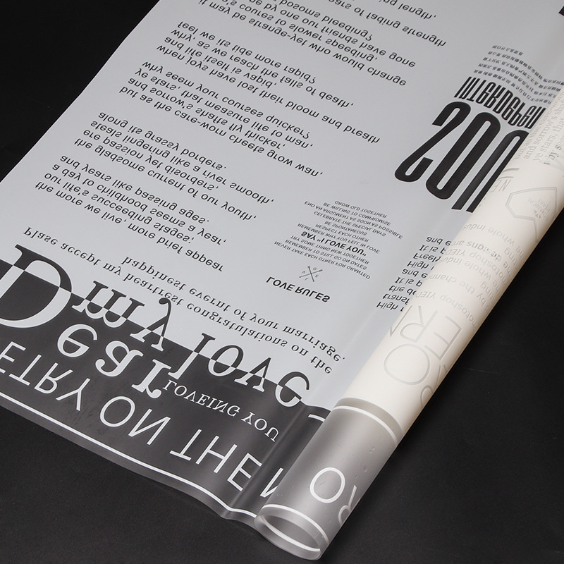 Papel de regalo de flores de papel de flores de papel de carta de amor inglés transparente（73#）