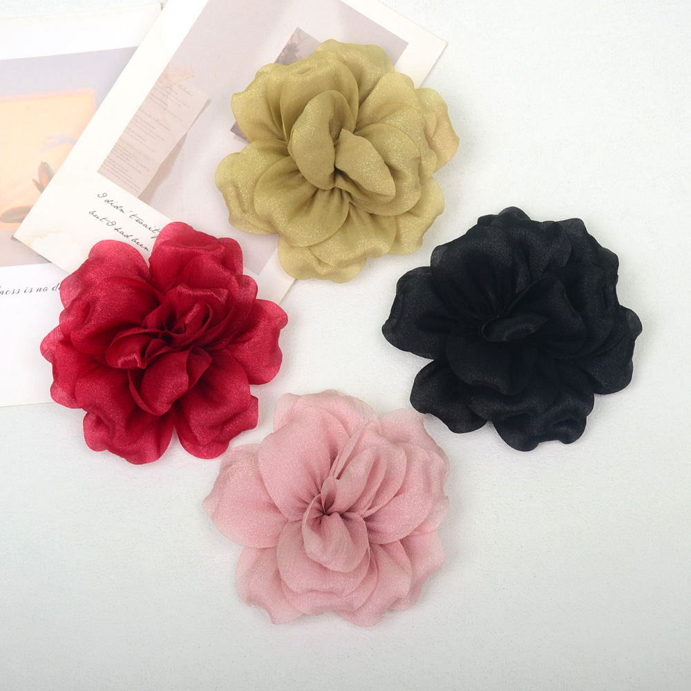 Rosas 3D de satén brillante plegadas - Flores artesanales para accesorios de pelo, calzado y moda - Proveedor mayorista-ywys