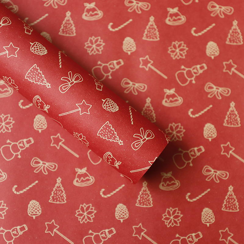 Papel de Regalo Navideño con Muñeco de Nieve - Para Ramos Florales y Manzanas de Nochebuena | Venta al Mayor-ywys