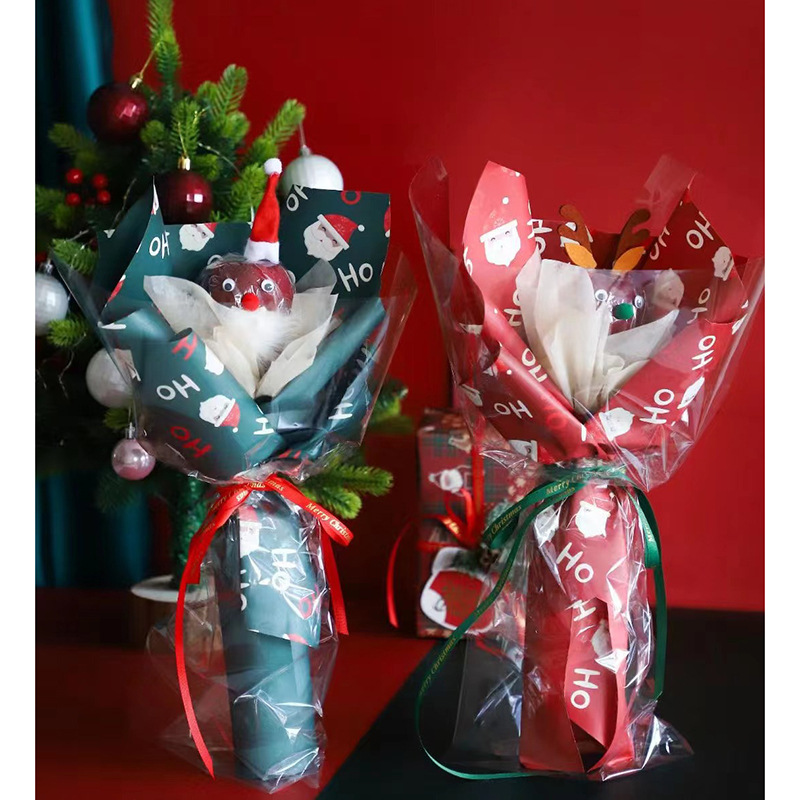 Papel de Regalo Navideño Impermeable con Diseño de Santa Claus - Para Manzanas y Ramos Florales | Venta al por Mayor-ywys