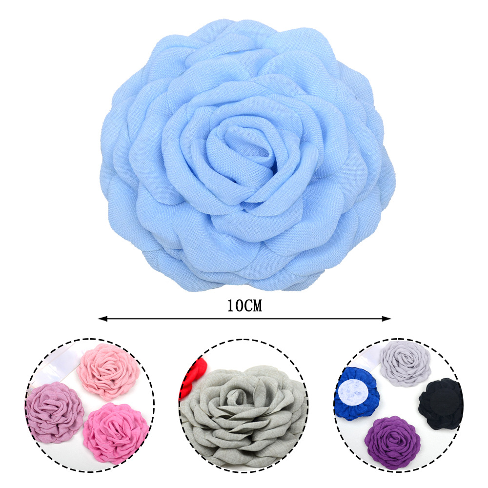 Flores de tela quemadas 10CM estilo Caro - Flores 3D para accesorios de pelo, calzado y broches - Proveedor mayorista-ywys