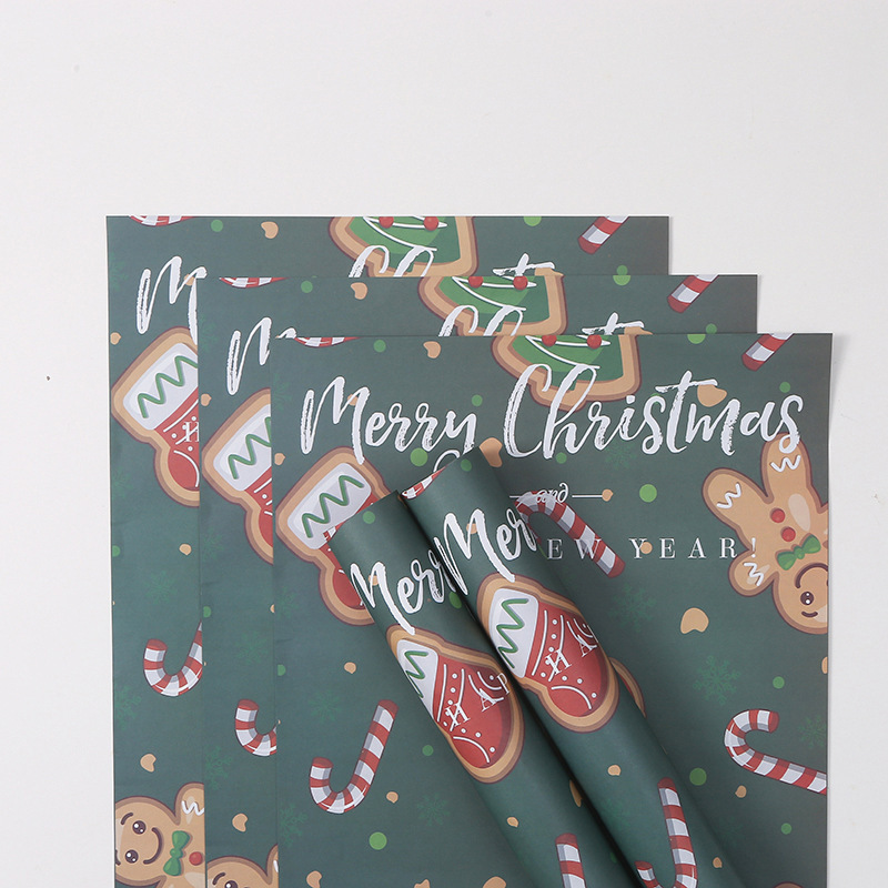 Papel Kraft Navideño con Diseños Animados - Para Manzanas de Nochebuena y Ramos Florales