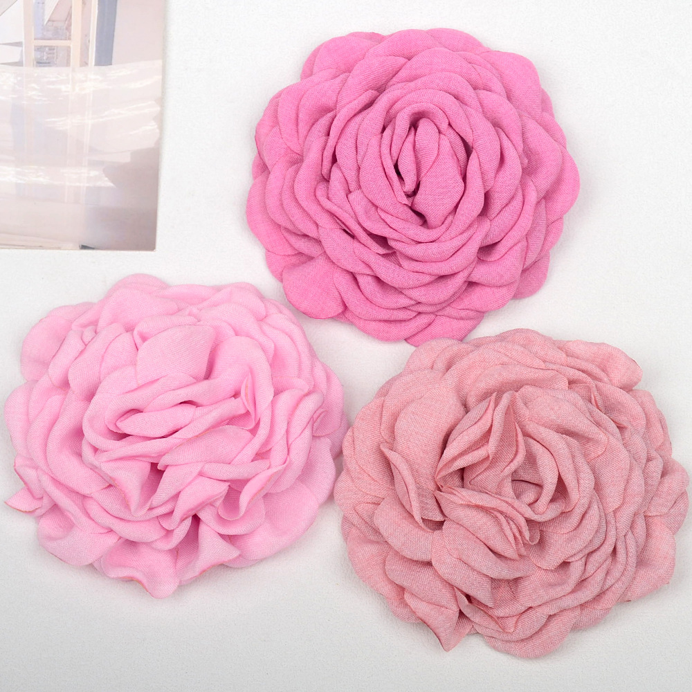 Flores de tela quemadas 12CM estilo Caro - Adornos oversize para accesorios de pelo, calzado y broches - Proveedor mayorista-ywys
