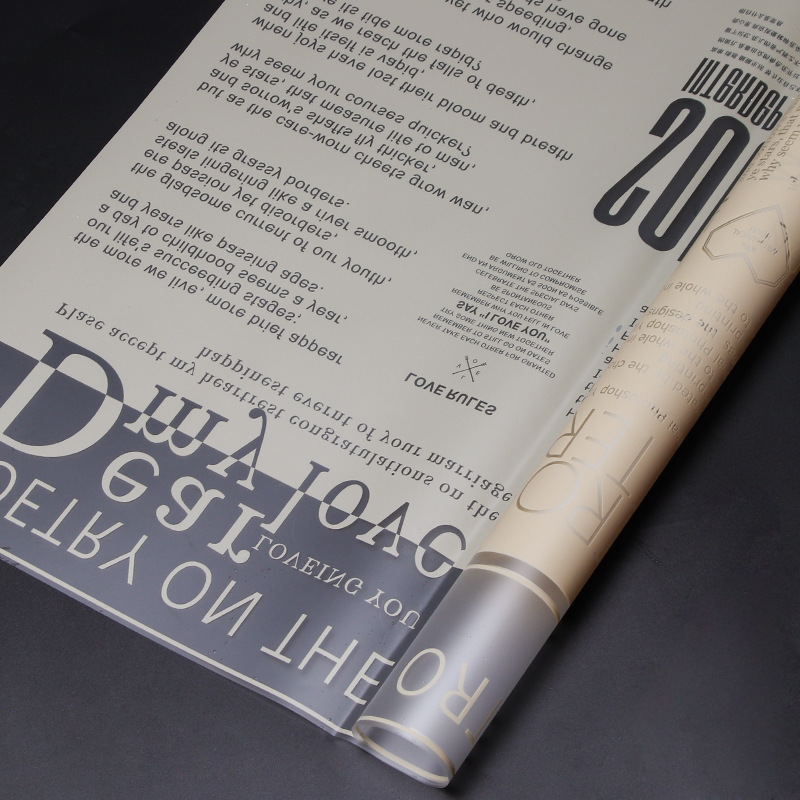 Papel de regalo de flores de papel de flores de papel de carta de amor inglés transparente（73#）