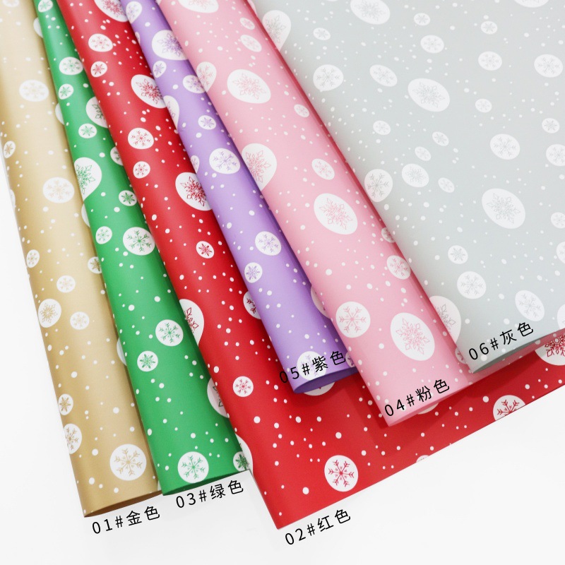 Papel de Regalo Navideño con Diseño de Copos de Nieve - Para Ramos Florales y Regalos