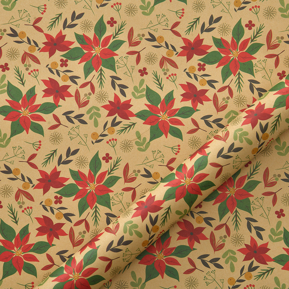 Papel Kraft Navideño con Estampados Animados - Ideal para DIY y Regalos | Venta al por Mayor