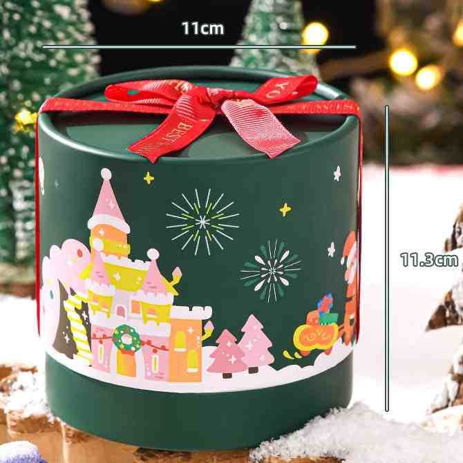 Caja Redonda Transparente para Manzanas de Nochebuena - Ideal para Dulces, Galletas y Regalos DIY