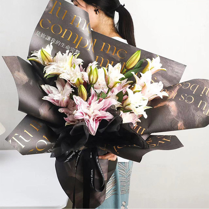 Papel De Regalo Flor De Papel De Arte De Celebridades De Internet De Amor Rosa（62#）