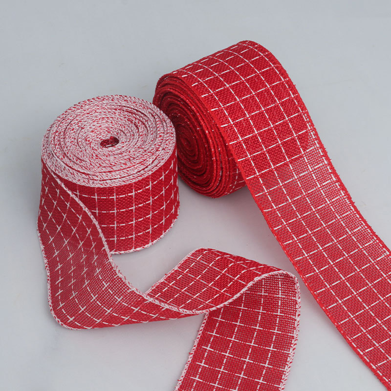 Cinta de Lino para Regalos Navideños - Lazos para Árbol de Navidad y Manualidades - Proveedor Mayorista