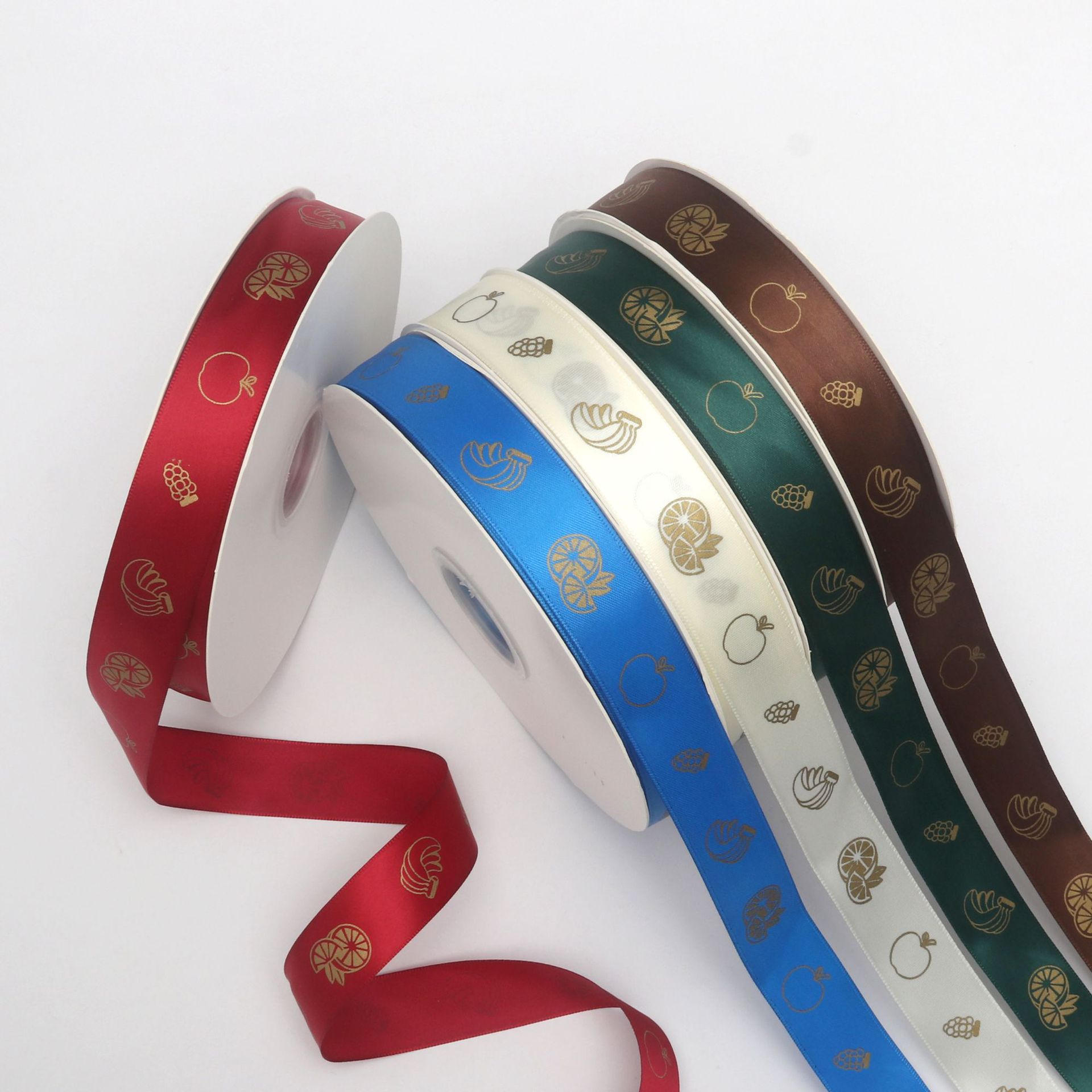 Cinta de Poliéster de 2.5cm con Estampado Dorado - Para Decoración de Regalos y Eventos - Proveedor Mayorista