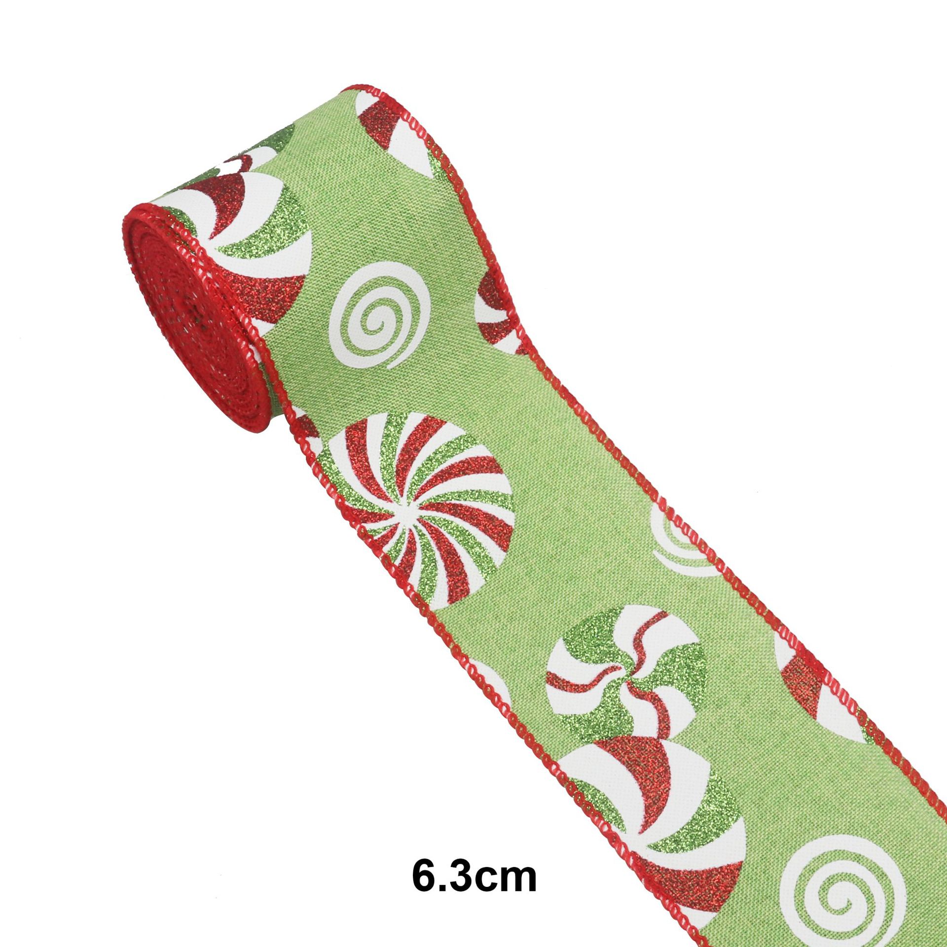 Cinta de Regalo Estampada con Efecto Lino y Purpurina - Para Lazos Navideños y Manualidades - Proveedor Mayorista