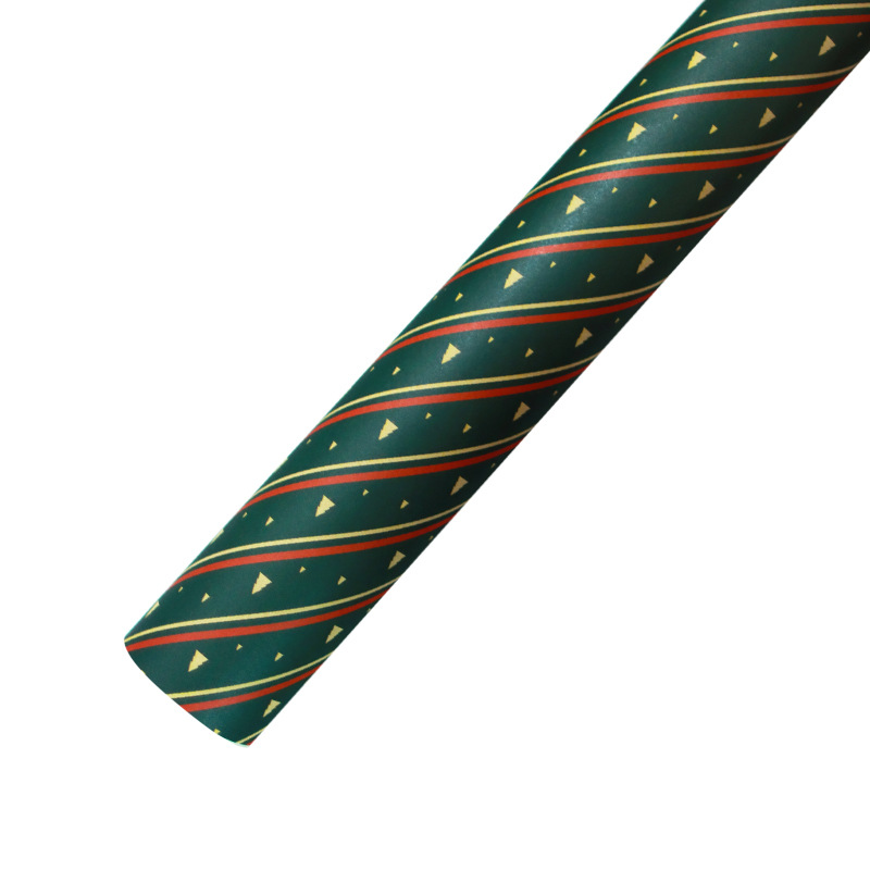 Papel de Regalo Navideño Kraft - Diseños de Santa Claus, Copos de Nieve y Árboles de Navidad-ywys