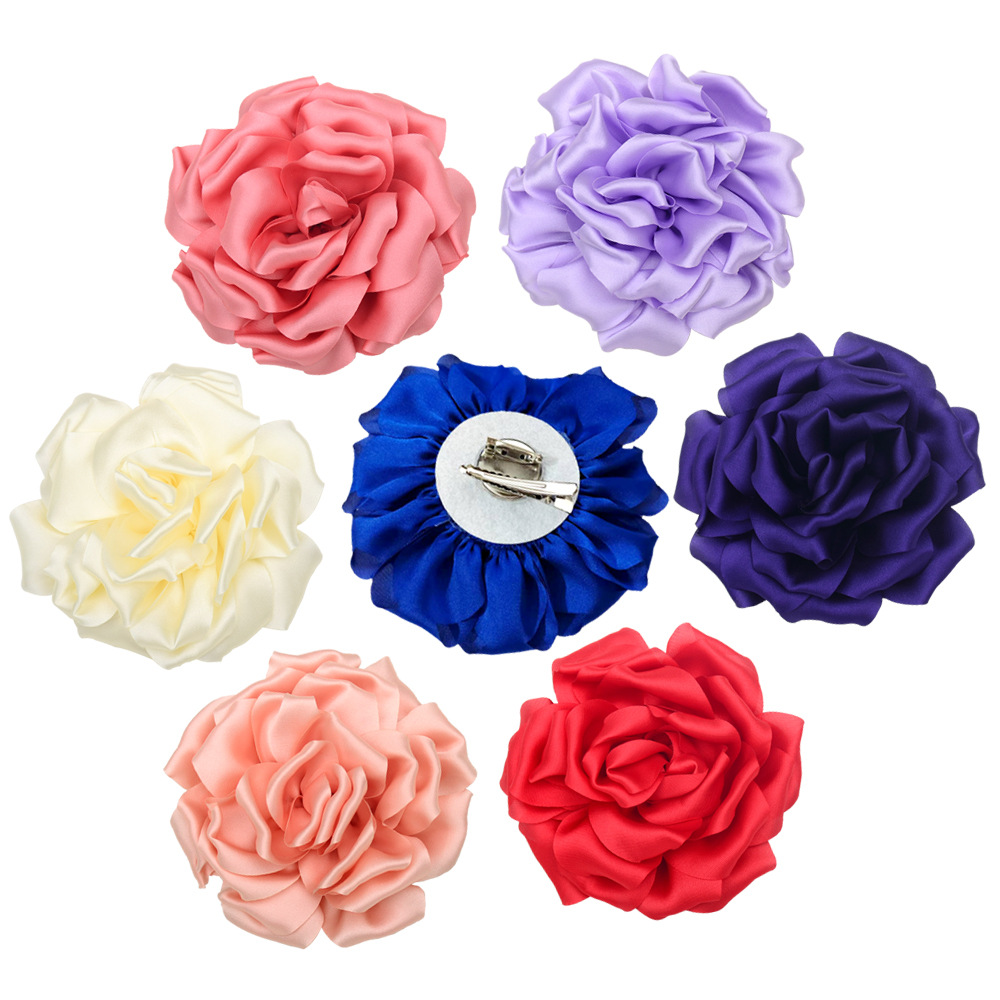 Rosas 3D de satén coreano - Flores para broches, pasadores y accesorios de moda - Proveedor mayorista-ywys