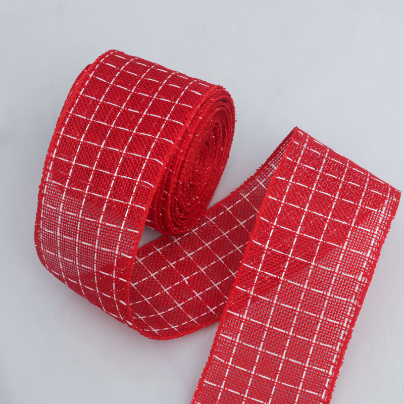 Cinta de Lino para Regalos Navideños - Lazos para Árbol de Navidad y Manualidades - Proveedor Mayorista