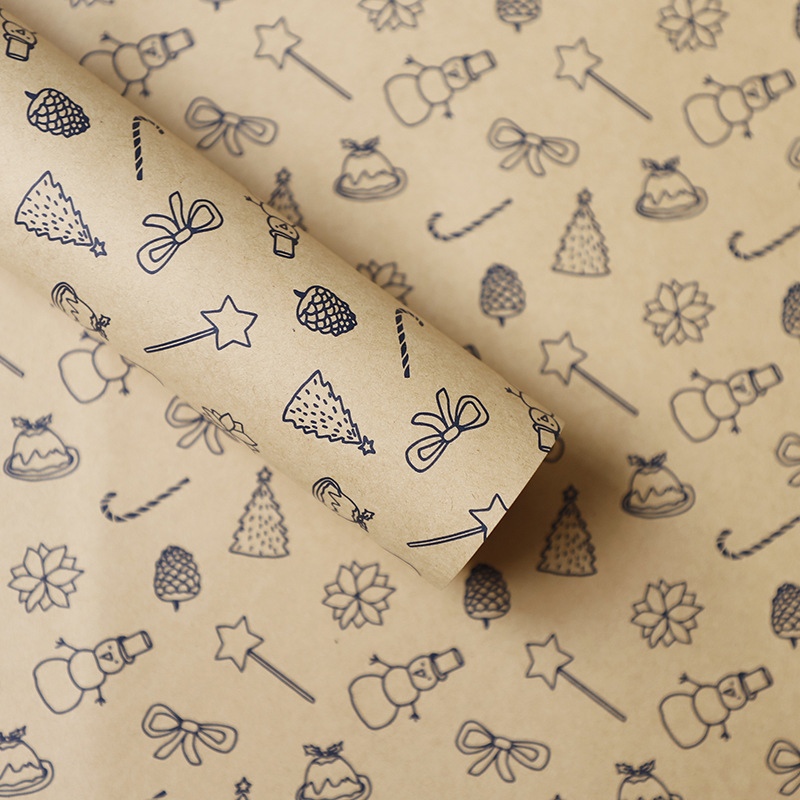 Papel de Regalo Navideño con Muñeco de Nieve - Para Ramos Florales y Manzanas de Nochebuena | Venta al Mayor-ywys