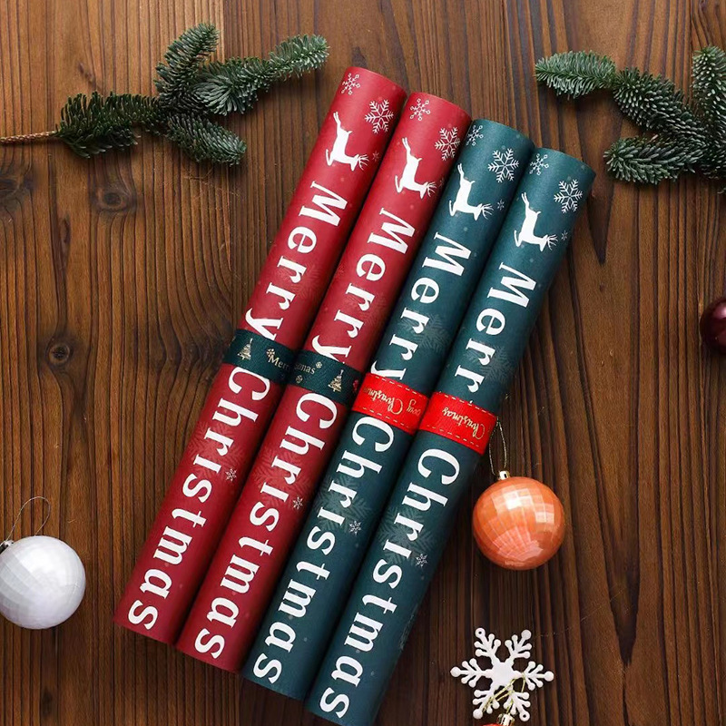 Papel de Regalo Navideño con Diseño de Reno - Verde Navideño para Manzanas y Ramos Florales