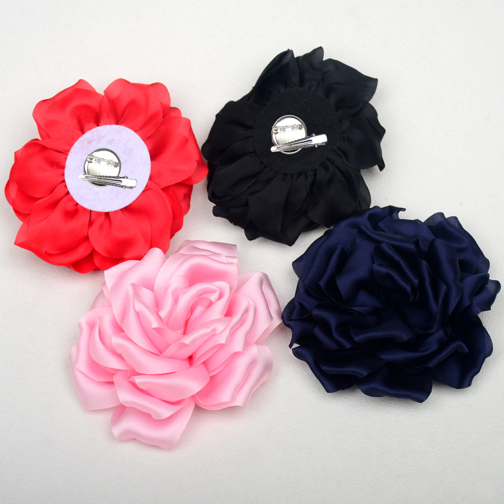 Rosas 3D de satén coreano - Flores para broches, pasadores y accesorios de moda - Proveedor mayorista-ywys