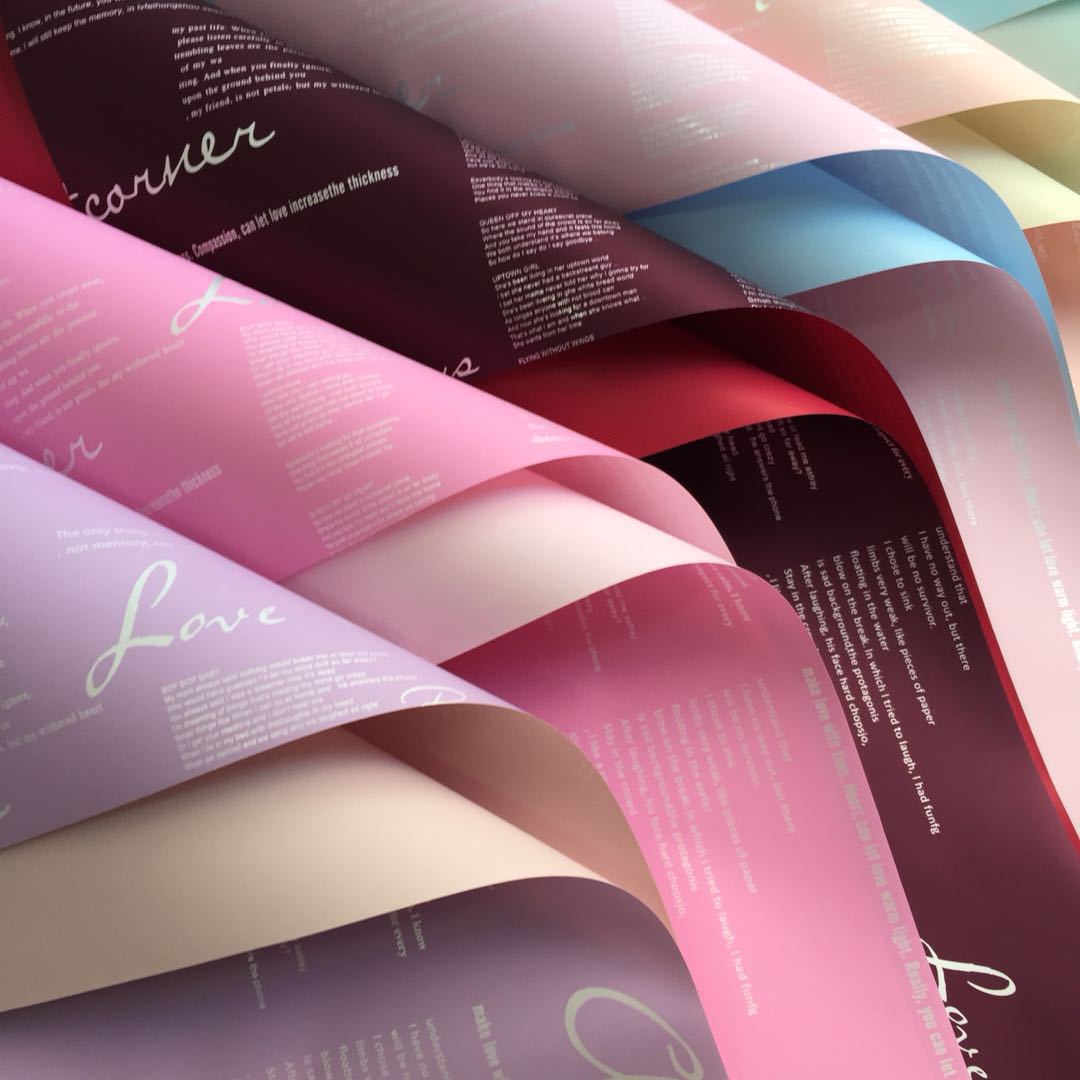 Nuevo papel de regalo de flores de papel Ouya inglés（63#）