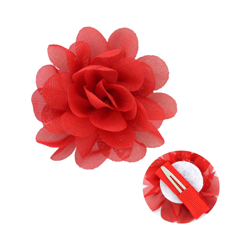 Flores de gasa 5CM con pasadores - Accesorios infantiles para niñas - Proveedor mayorista