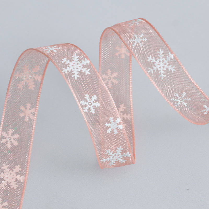 Cinta de Tul Transparente Navideña de 1cm - Decoración para Regalos y Flores - Proveedor Mayorista
