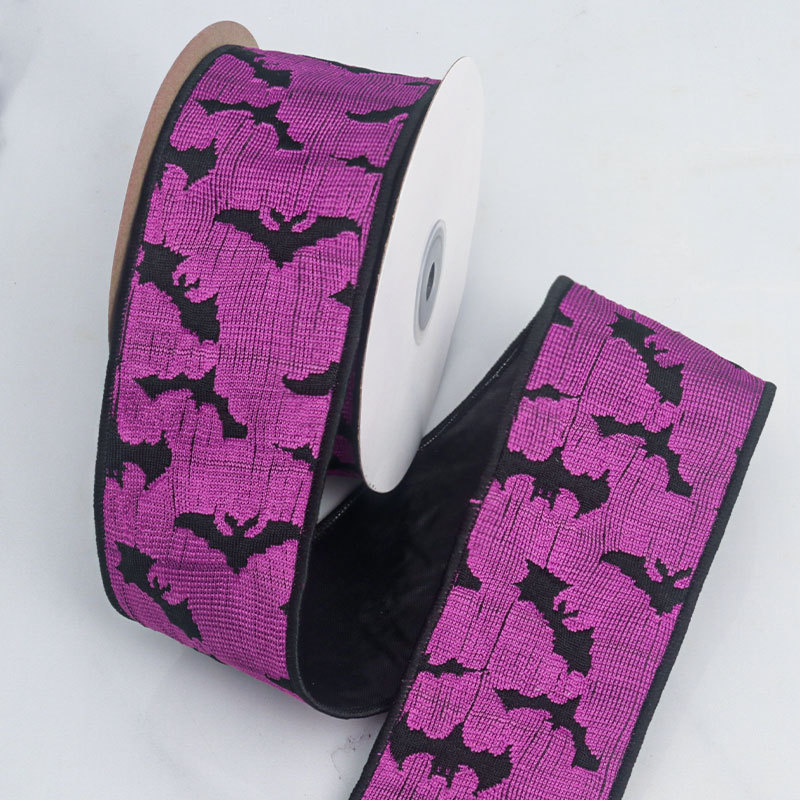 Cinta de Halloween con Alambre - Diseños de Calabaza y Murciélago - Para Decoración de Dulces y Juguetes - Proveedor Mayorista