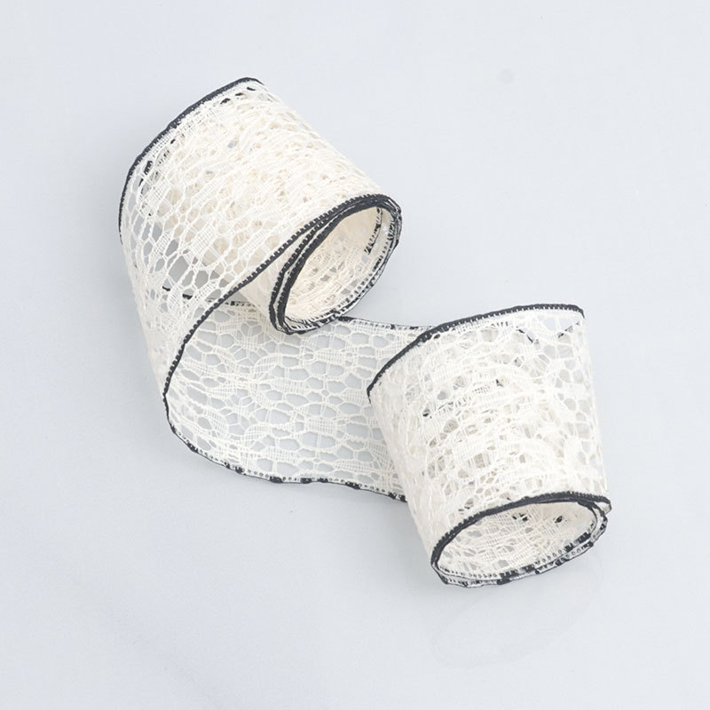 Cinta de Encaje Transparente con Borde Negro para Manualidades - Mayorista para Importadores - Decoración de Regalos, Lazos y Flores