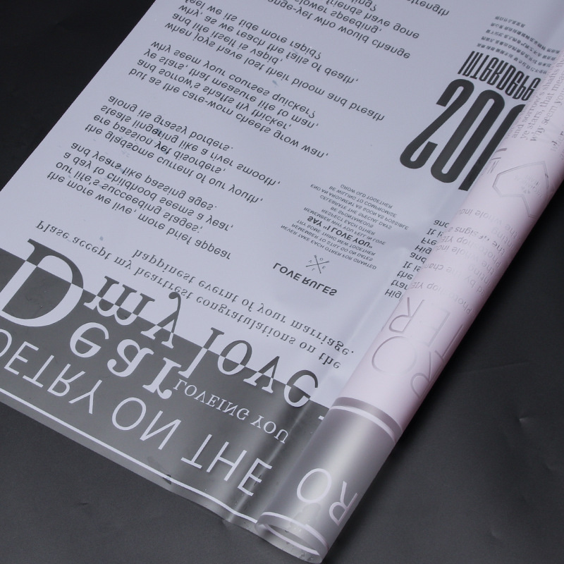 Papel de regalo de flores de papel de flores de papel de carta de amor inglés transparente（73#）