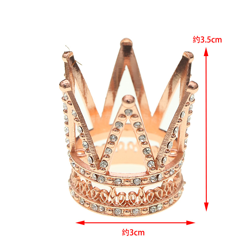 Pequeña corona pastel decoración retro mini corona de cumpleaños para niños（37#）