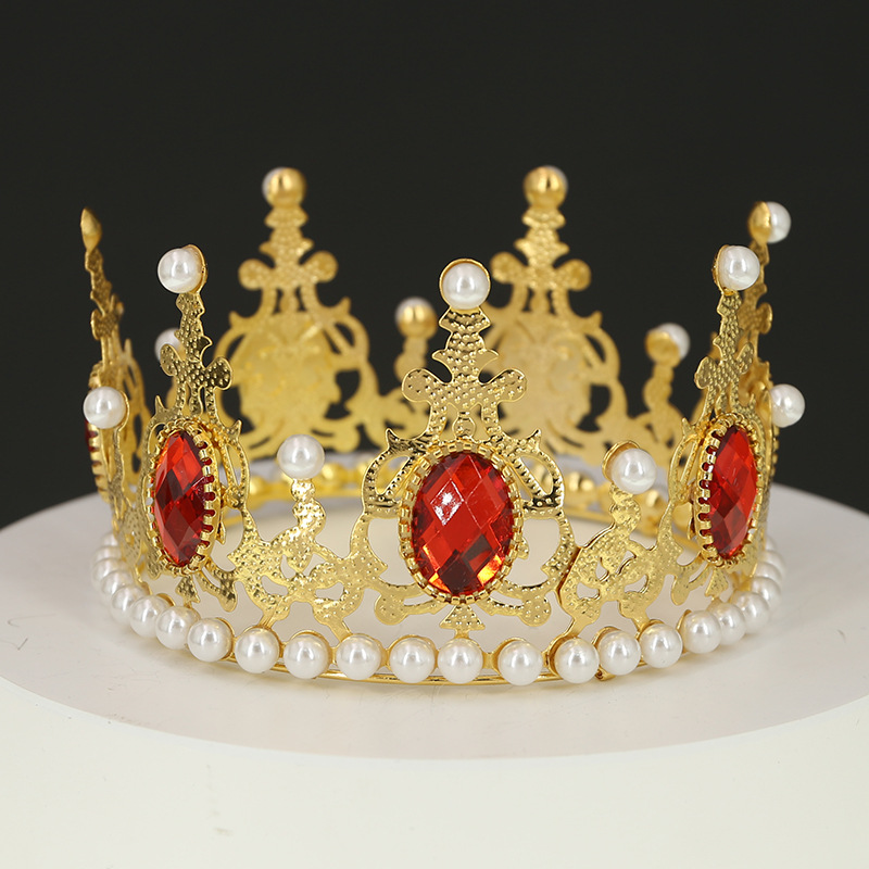 Adornos coloridos de la decoración de la torta de cumpleaños de la corona de la perla（31#）