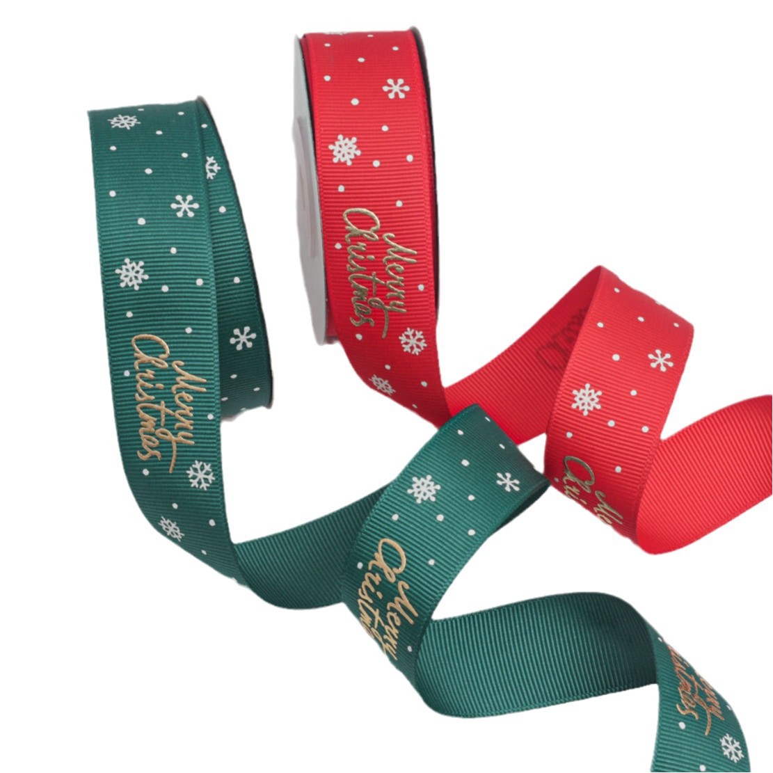Cinta Navideña de 2.5cm para Regalos y Flores - Decoración Festiva con Diseño en Espiral - Proveedor Mayorista