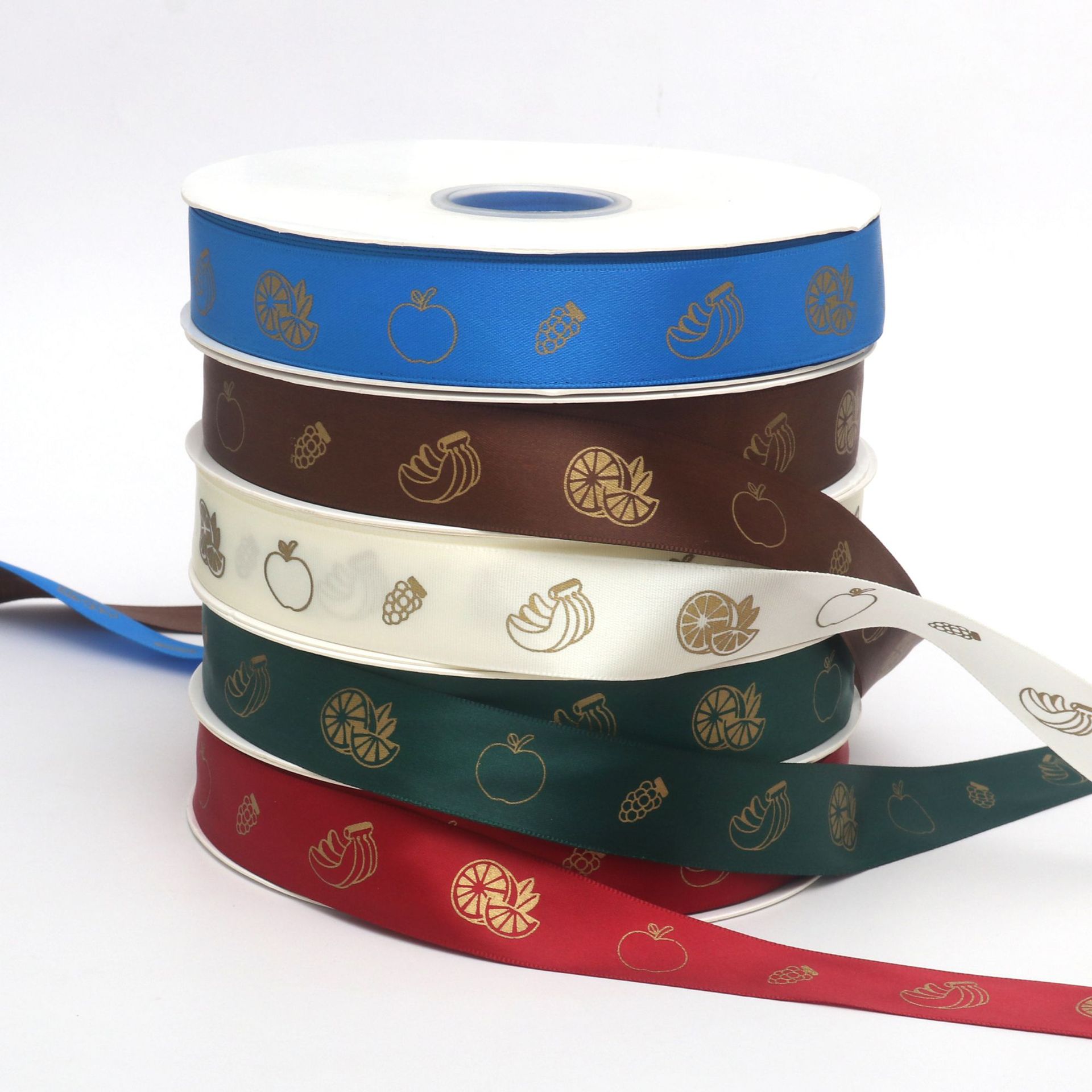 Cinta de Poliéster de 2.5cm con Estampado Dorado - Para Decoración de Regalos y Eventos - Proveedor Mayorista