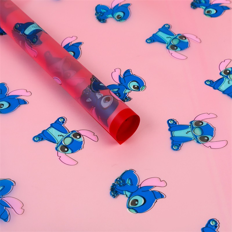 Papel Coreano Mate Impermeable con Stitch - Rollos para Ramos DIY (Diseño Nostálgico) | Mayoreo México-ywys