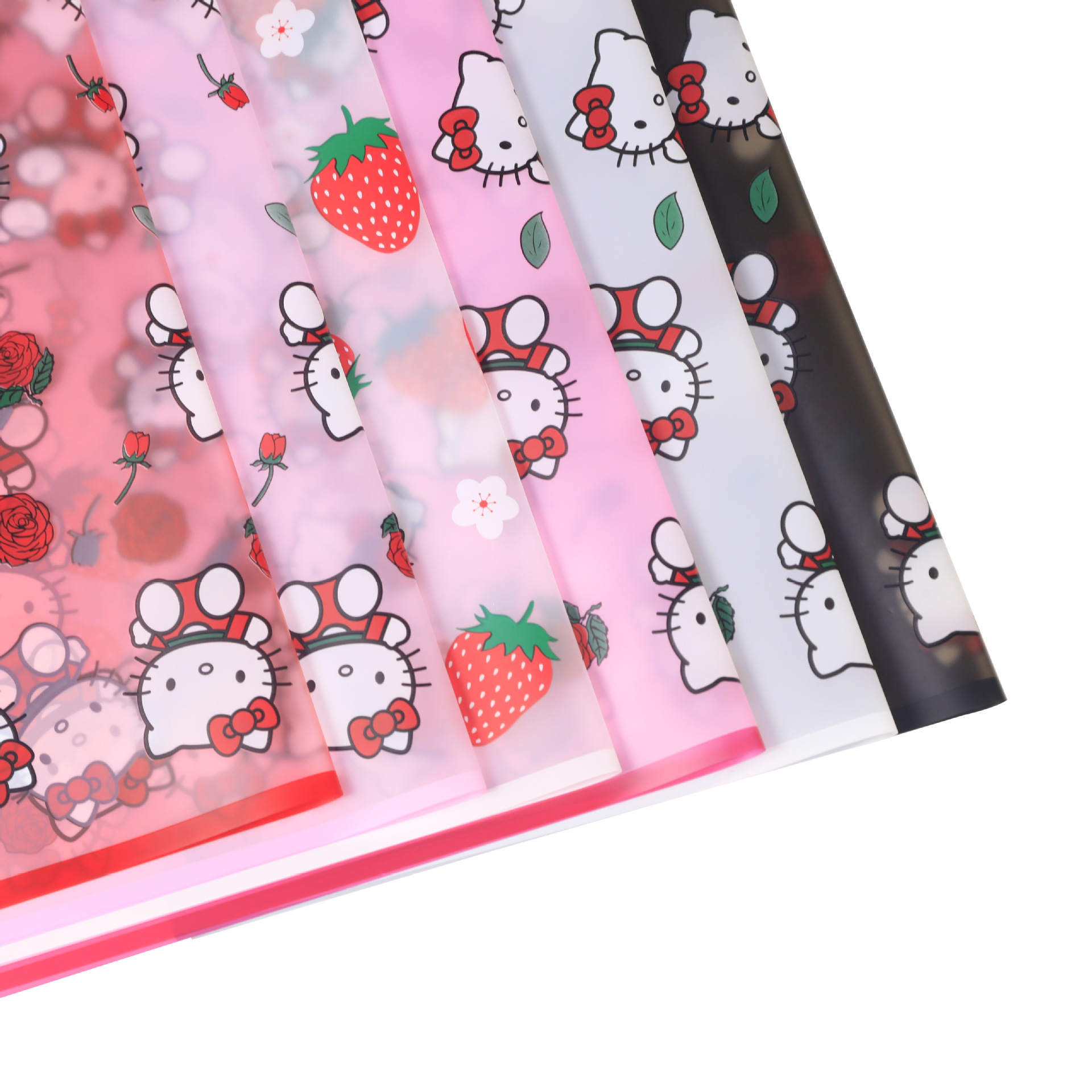 Papel Coreano Semi-Traslúcido con Hello Kitty - Borde Mágico Mate para Flores (Calidad Premium) | Mayoreo MX