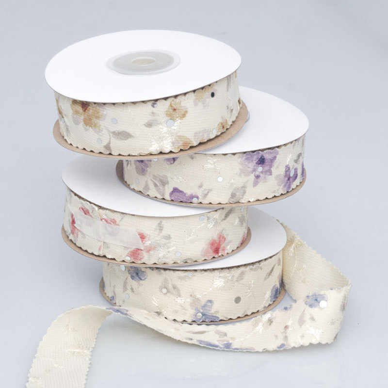 Cinta de Onda Bordada con Diseño Floral - Para Accesorios de Pelo y Decoración - Proveedor Mayorista