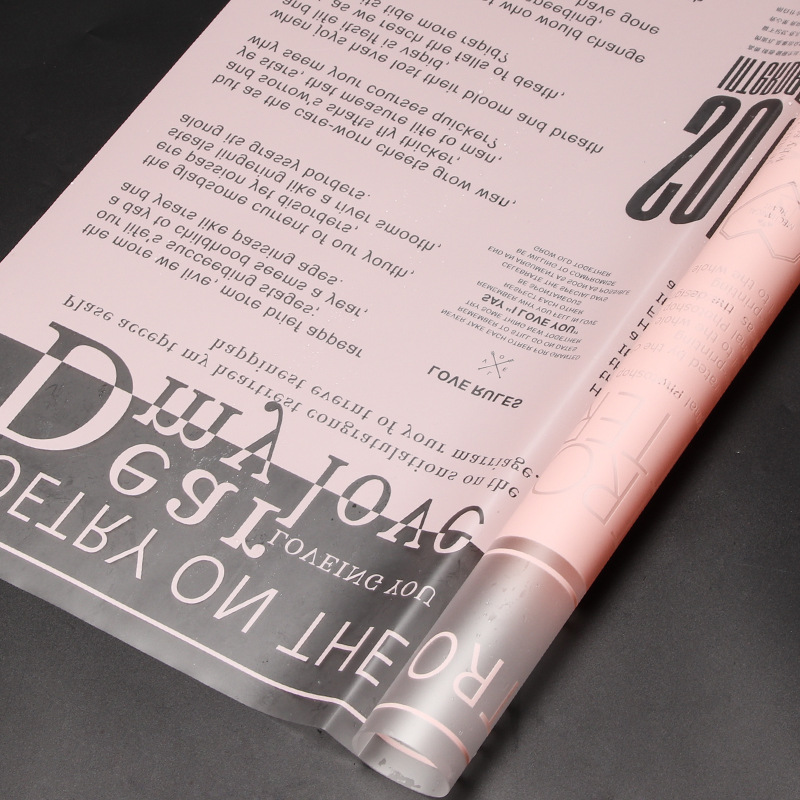 Papel de regalo de flores de papel de flores de papel de carta de amor inglés transparente（73#）