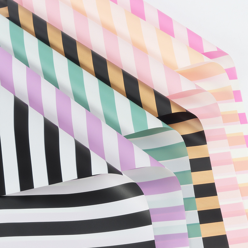 Papel Coreano para Flores Rayas Blancas Mate | Impermeable Kit Florista