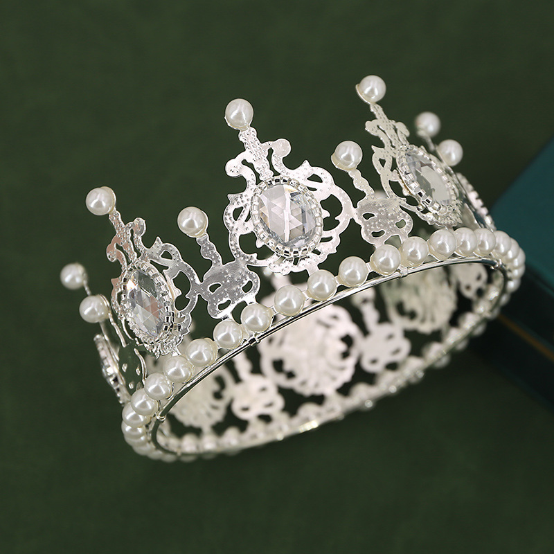 Pastel de cumpleaños de reina de cristal colorido, tiara, corona nupcial europea y americana（46#）