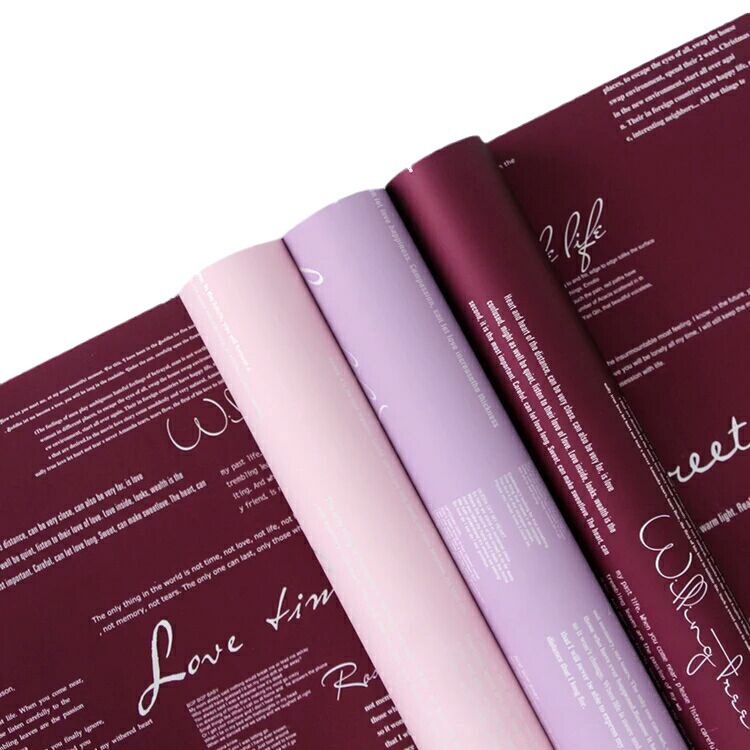 Nuevo papel de regalo de flores de papel Ouya inglés（63#）