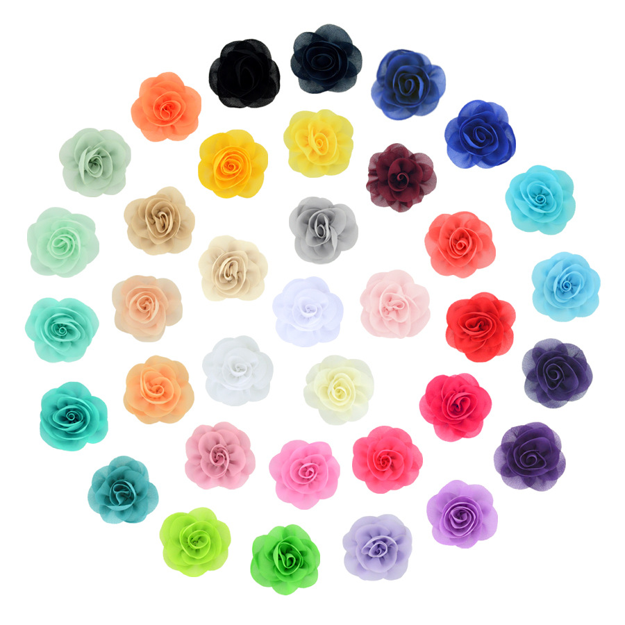 Flores pequeñas de gasa con perlas de 5cm para DIY, accesorios para el pelo, sombreros y zapatos - Mayorista de manualidades-ywys