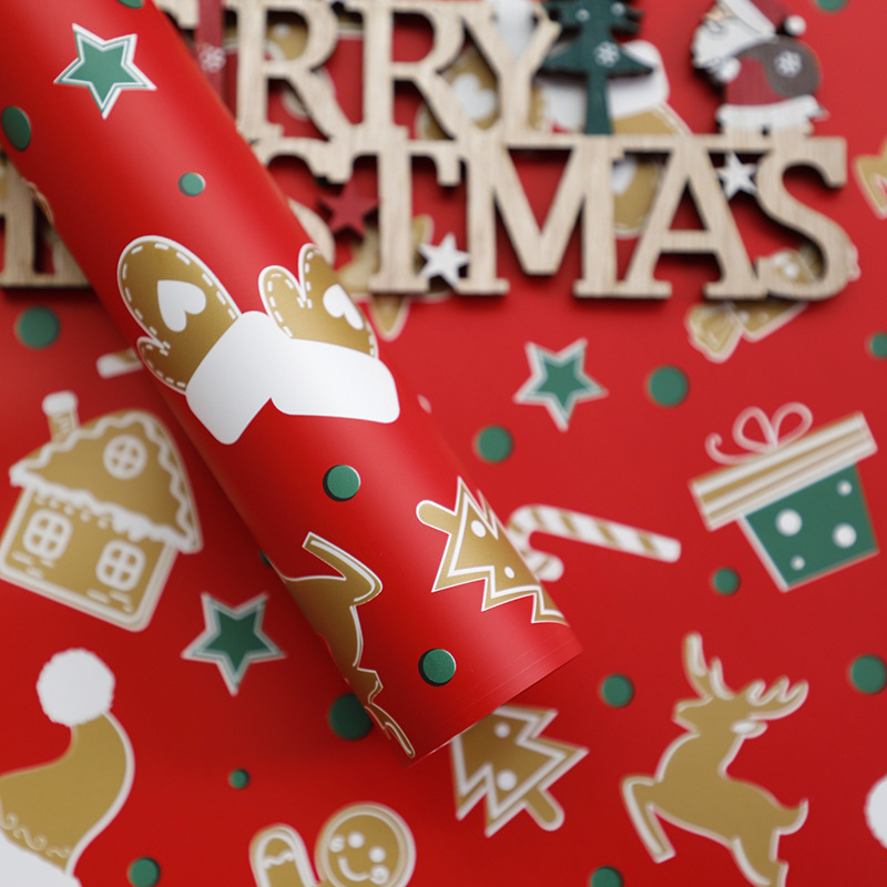 Papel de Regalo Navideño Premium - Para Manzanas de Nochebuena y Regalos | Venta al por Mayor