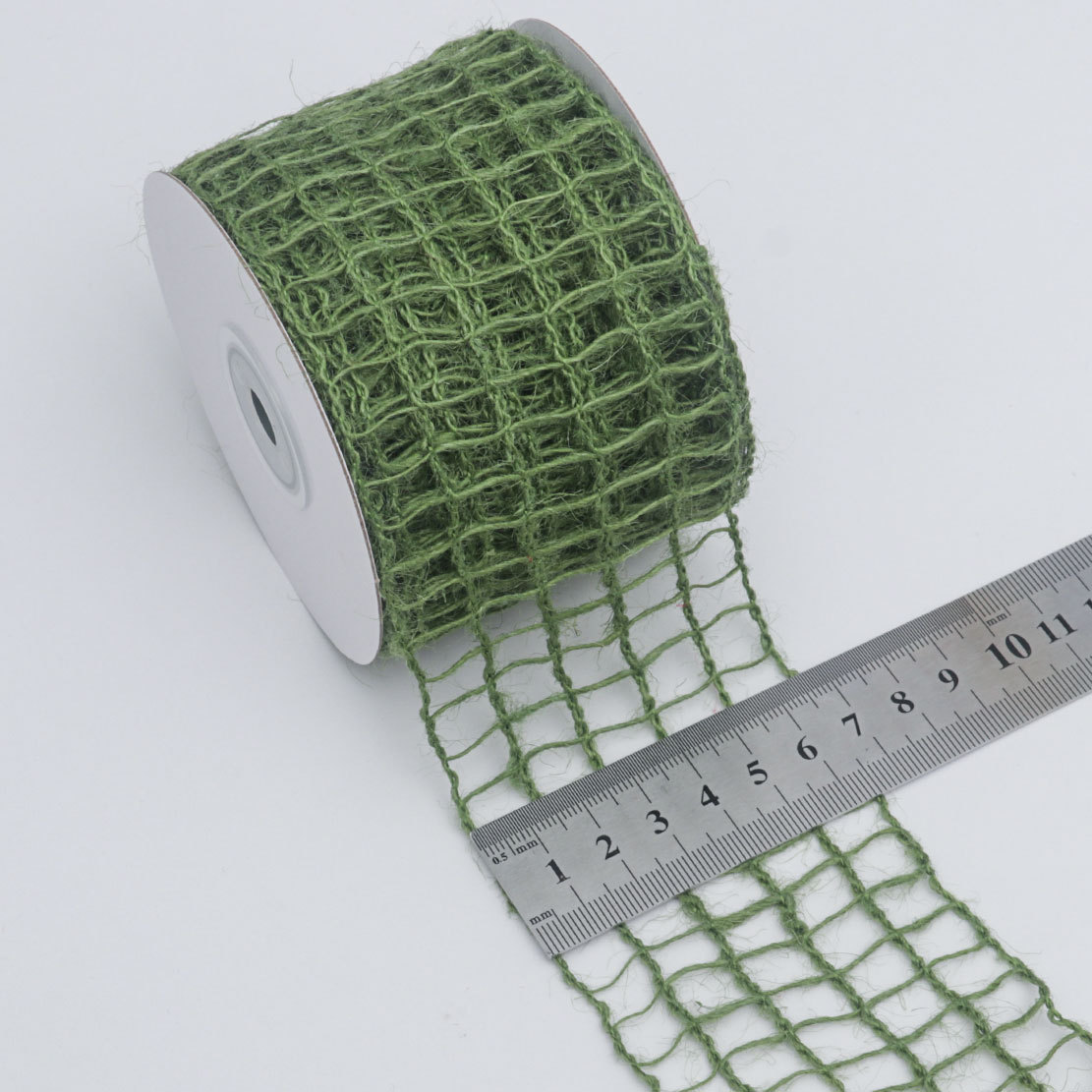 Cinta Navideña de Lino a Cuadros - Para Decoración de Regalos y Manualidades - Proveedor Mayorista