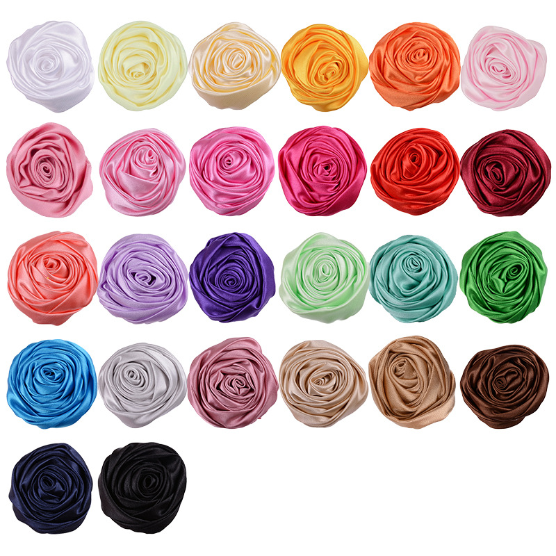 Rosas 3D coreanas 4.5cm - Flores de satén premium para ramos, broches y accesorios - Proveedor mayorista-ywys