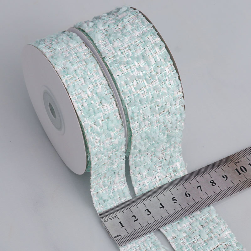 Cinta Tejida Coreana Estilo Jacquard con Bolas de Pelo - Para Lazos, Decoración de Pasteles y Manualidades - Mayoristas